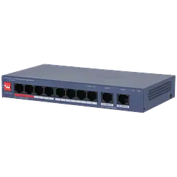 8-портовий керований PoE комутатор DH-CS4010-8ET2GT-110 з 8 портами POE 100Мбіт + 2 порти UP-Link 1000Мбіт, 185x104x27 мм