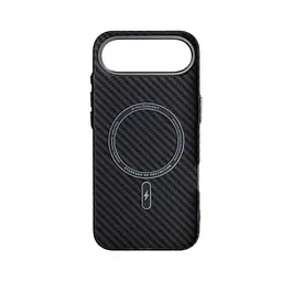 Карбоновый чехол для Apple iPhone 17 Air, LikeCarbon2 MagCase, черный, тонкий защитный чехол-панель из поликарбоната с магнитами N52, MagSafe, противоударный, совместим с беспроводной зарядкой, приподнятые края для защиты камеры, ArmorStandart (ARM86260) - мініатюра 2