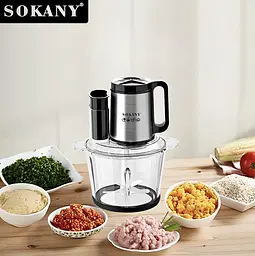 Багатофункціональний блендер Sokany SK-06011 скляна чаша 5в1 1000Вт 3.5л - мініатюра 2