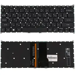Клавіатура для ноутбука ACER (AS: SF314-54) rus чорний без кадру підсвічування клавіш