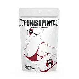 Повітропроникний кляп із силіконовою кулькою Punishment – Silicone Ball Gag – Black - мініатюра 5