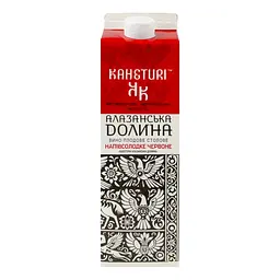 Вино плодове Кахетури Алазанська Долина червоне напівсолодке столове 8-12% 1 л