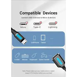 Перехідник Vention Micro-USB — USB-A 0.15 м чорний (CCUBB) [170498] - мініатюра 12