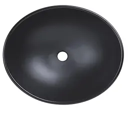 Раковина накладна Qtap Dove 415x340x140 мм, Matt Black, овальна, без донного клапана QT06116062AMB