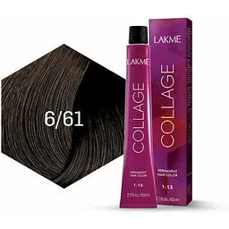 Перманентна фарба для волосся Lakme Collage Creme Hair Color відтінок 6/61 (інтенсивний коричнево-попелястий середній блондин) 60 мл - мініатюра 2