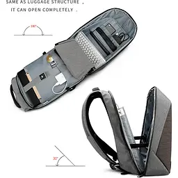 Рюкзак Tigernu T-B3351 15.6" 18 л чорний/сірий[121159] - мініатюра 10