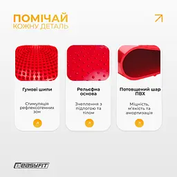 Балансувальна масажна подушка EasyFit Червоний - мініатюра 4