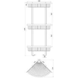 Поличка кутова потрійна TOPAZ 4115-3 - мініатюра 3