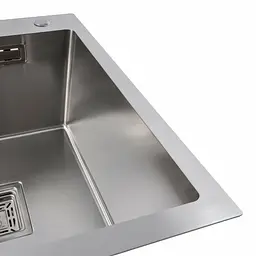 Кухонна мийка Platinum Handmade 65x50 R (квадратний сифон 3,0/1), Нержавіюча сталь - мініатюра 3