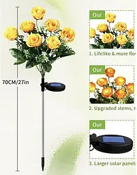 Світильники Sun Lamp садові на сонячній батареї квіти жовті троянди 2 шт - мініатюра 2