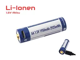 Акумулятор Keeppower AA 14500 1,5В 1950 mAh з micro USB (Синій з білим) - мініатюра 6