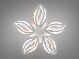 Люстра стельова LED Diasha 8092/5WH, 75W, 3200K-6000K, білий метал, сучасний стиль, смарт з пультом, димером - мініатюра 2