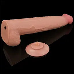 Фалоімітатор LoveToy Sliding-Skin Dual Layer Dong King Sized 34 см тілесний - мініатюра 6