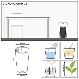 Вазон Lechuza Cilindro Color, 5.5 л, білий (13940) - мініатюра 4