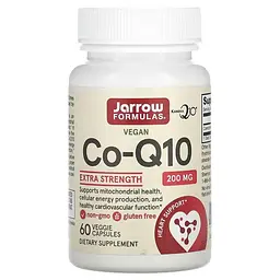 Убіхінон Jarrow Formulas Co-Q10 200 mg, 60 вегакапсул для підтримки серцево-судинної системи