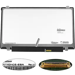 Матриця 14.0 N140HCE-EBA Rev. C1 (1920*1080 30pin(eDP 250cd/m2 (!!!) IPS) LED SLIM (вертикальні вушки) матова роз'єм