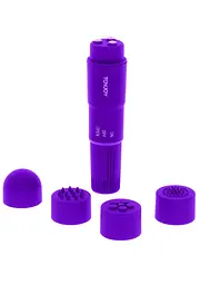 Вібромасажер з насадками Toy Joy Funky Massager, 10х2.5 см (фіолетовий)