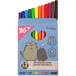 Набір фломастерів Yes Pusheen амортизуючих 12 шт. (650581) - мініатюра 2