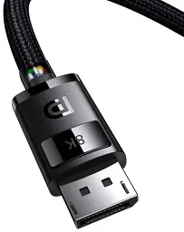 Кабель Baseus High Definition Series DP 8K to DP 8K Adapter Cable 1.5m B00633706111-01 Black - мініатюра 3