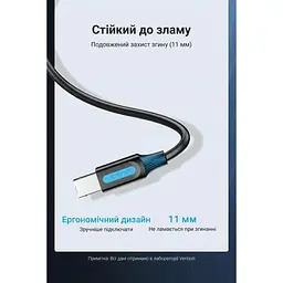 Кабель для принтера USB 2.0 AM/BM 0.5m PVC black Vention (COQBD) - мініатюра 4
