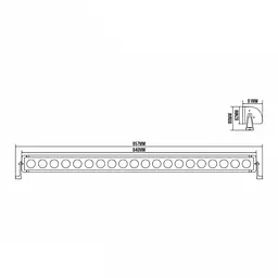 Фара-LED Балка 760 x 91 x 62mm 180W (10W x 18) 10-30V Ближній/Flood BELAUTO (BOL1810LF) 1 шт. IP69 - мініатюра 2