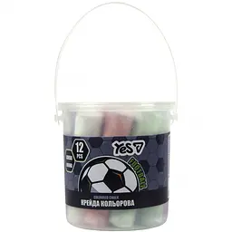 Крейда кольорова Yes Football Jumbo 12 шт. у відрі (400565)