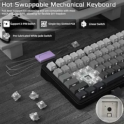 Бездротова клавіатура ATTACK Shark X85 Grey 75% | RGB підсвітка | бокове гравіювання - мініатюра 4