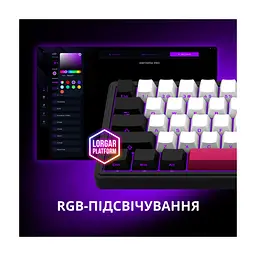 Клавіатура Lorgar KBP70MW Pro RGB Wireless/Bluetooth/USB UA White (LRG-KBP70MW-WH-US) - мініатюра 2