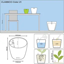 Вазон Lechuza Classico Color 21 сірий (13184) - мініатюра 5