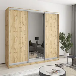 Шафа-купе тридверна MebelStar Комбо AL 2ДСП/Дзеркало 220x45x210 см Дуб тахо (MBS-4277)