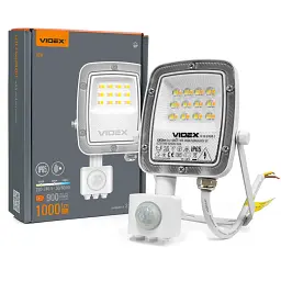 Прожектор Videx F5 10W 3000-5000-6500K с датчиком движения 230V White (VL-F5-010CW-S) - миниатюра 12