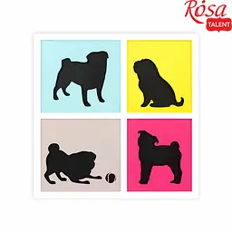 Картина 3D Rosa Talent 4 Dogs МДФ ґрунтований 3 шари 30х30 см (4823098528890)