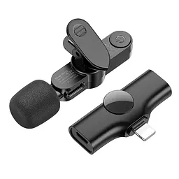 Бездротова мікрофонна система BOROFONE BFK12 Trophy lavalier (Lightning) Black (6941991106385) - мініатюра 3