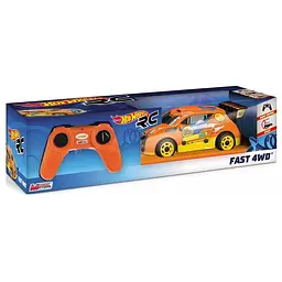 Іграшкова автомодель на радіокеруванні Mondo Hot Wheels Fast 4WD повнопривідна швидкість 1:24, оранжево-жовта (63310) - мініатюра 4