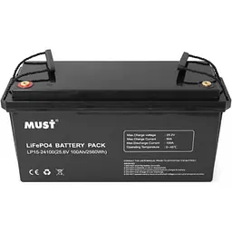 Акумулятор Must LiFePO4 LP15-24100 25.6V 100Ah, 2,56kWh, BMS50A - мініатюра 2