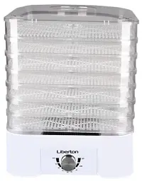 Сушарка овочів та фруктів Liberton LFD-5526P, White, 520W, механічне керування, об'єм 15л, 7+1 ярусів, висота 3см, діапазон температури 35-70C