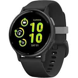 Смарт-годинник Garmin vivoactive 5 Slate Aluminum Bezel with Black Case and Silicone Band (010-02862-10)