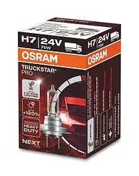 Галогенова лампа OSRAM H7 64215TSP TruckStar Pro +120% 24V 70W PX26D (1 шт)