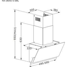 Витяжка похила Pyramida NX 60 (800) S GWH [142806] - мініатюра 6