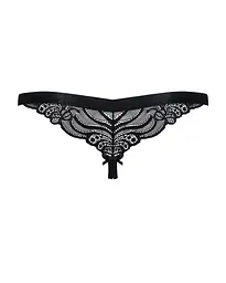 Мереживні танги з доступом Obsessive 828-THC-1 crotchless thong чорні S/M - мініатюра 6