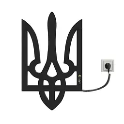 Електрична Сушарка для рушників Kosser Тризуб 600x360 EL тайм. чорний РТ01EL, Чорний матовий, Праве