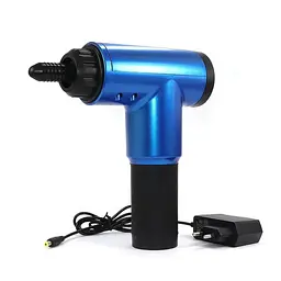 Ручний масажер перкусійний масажний пістолет акумуляторний синій 20W Massage gun - мініатюра 4