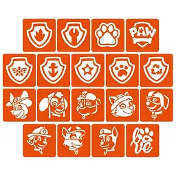 Набір трафаретів для біо-тату "Щенячий патруль" paw-patrul_5x5_18_1