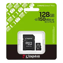 Карта пам'яті Kingston Canvas Select Plus MicroSDXC 128 GB U3 A1 150R + ad SDCS3/128GB - мініатюра 3
