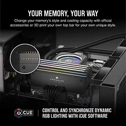 Оперативна пам'ять Corsair 32GB (2x16GB) DDR5 7200MHz Dominator Titanium RGB (CMP32GX5M2X7200C34) - мініатюра 7