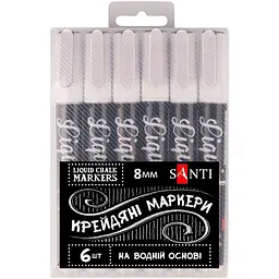 Крейдяний маркер Santi 8 мм 1 шт. білий (391123) - мініатюра 3