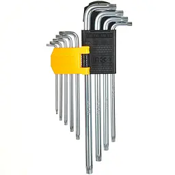 Комплект ключів Ingco подовжених Torx Т10-Т50 9 шт (HHK13092) - мініатюра 3