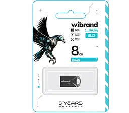 USB Flash Wibrand USB 2.0 Hawk 8Gb Black - мініатюра 2