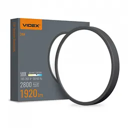 LED Світильник круглий накладний VIDEX 24W 5000K Black