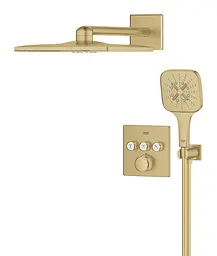 Душова система прихованого монтажу Grohe Grohtherm Smartcontrol з Rainshower SmartActive 310 Cube 34864GN0, Золотий - мініатюра 3